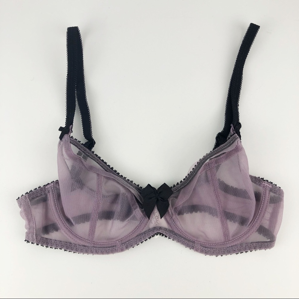 CLAUDETTE | Dessous Mesh Bra Mauve 30D NWOT